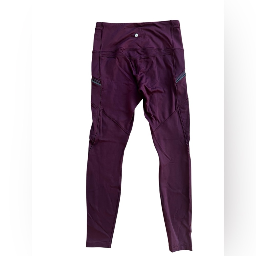 Lululemon Legging Toasty Tech Tight II Women Size 8 Garnet High Waist W5BRDS - Picture 4 of 11